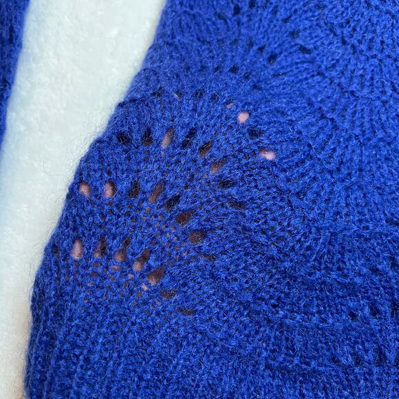 Sanctuary Kidmohair Wool Blend Pointelle Knit Sweater Size Small - Picture 6 of 9